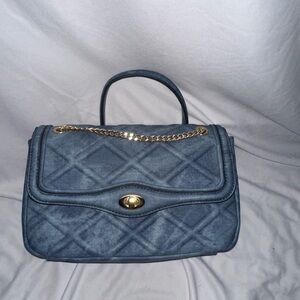 Blue Quilted Crossbody